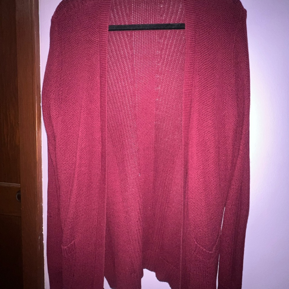 Women's Open Front Cardigan Sweater - Maroon